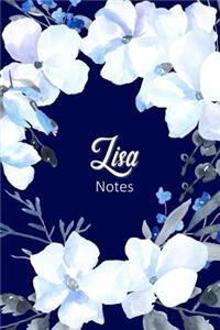 Lisa Notes: Personalized Journal with Name with Feminine Interior