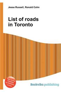 List of Roads in Toronto