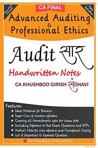 Audit Saar - Complete Revision of Audit in Just 200 Pages For CA Final (Applicable for May 2020 onwards) (Black & White Print)