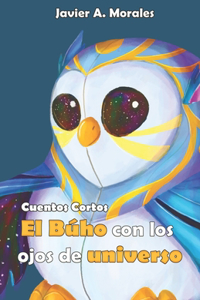 búho con los ojos de universo