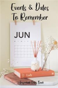 Events and Dates to Remember