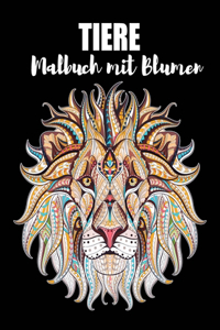 Tiere Malbuch mit Blumen