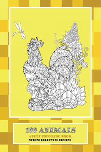 Adult Coloring Book Stress Relieving Designs - 100 Animals