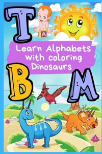 learn alphabets with coloring dinosaurs