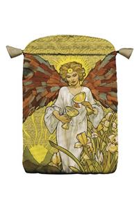 Golden Art Nouveau Tarot Satin Bag