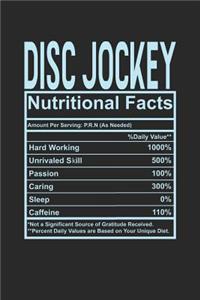 Disc Jockey Nutritional Facts: 6x9 checkered notebook, 120 Pages, Composition Book and Journal, funny gift for your favorite Disc Jockey