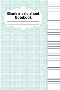Blank music sheet notebook