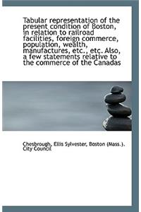 Tabular Representation of the Present Condition of Boston, in Relation to Railroad Facilities, Forei