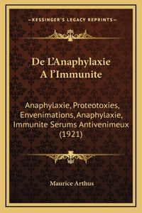 de L'Anaphylaxie Al'immunite