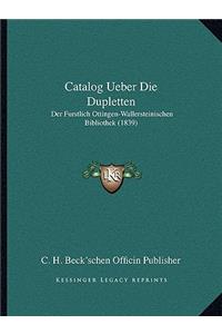 Catalog Ueber Die Dupletten