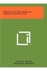 Journal of the American Oriental Society, V63