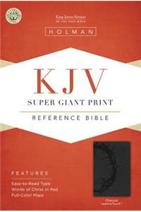 KJV Super Giant Print Reference Bible, Charcoal LeatherTouch