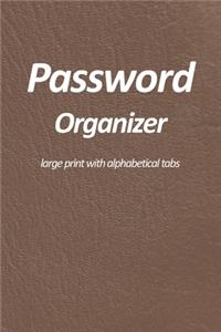 Password organizer large print with alphabetical tabs