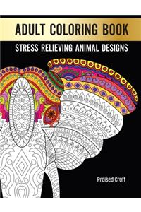 Adult Coloring Book Stress Relieving Animal Designs