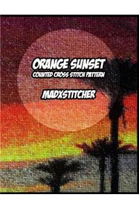 Orange Sunset Counted Cross Stitch Pattern