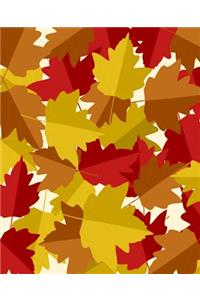 Fall Leaves Autumn Color Variety School Composition Book 130 Pages