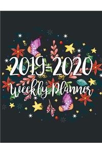 2019-2020 Weekly Planner: Two Years January 2019 to December 2020 Daily Weekly Monthly Calendar Planner with to Do List New Year Black Watercolor