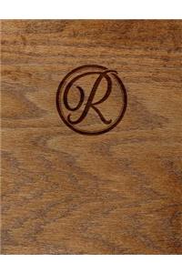 Wood Burned Monogram Creative Journal - R