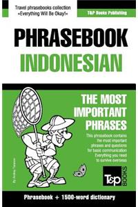 English-Indonesian phrasebook and 1500-word dictionary