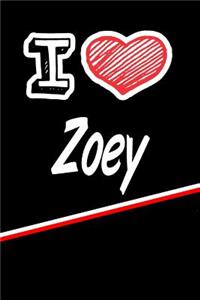 I Love Zoey: Blank Recipe Cookbook 120 Pages 6x9