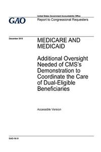 Medicare and Medicaid, additional oversight needed of CMS's demonstration to coordinate the care of dual-eligible beneficiaries