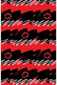 Bullet Journal Red Lips - Abstract Red and Black Pattern