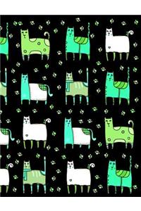 My Big Fat Journal Notebook For Cat Lovers Funny Cats Wearing Socks Pattern 7