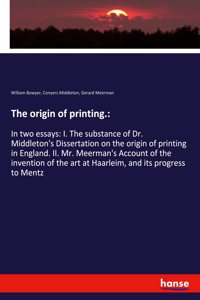 origin of printing.