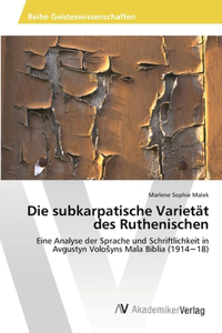 subkarpatische Varietät des Ruthenischen