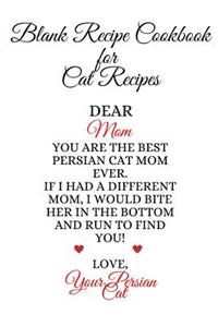 Blank Recipe Cookbook For Cat Recipes