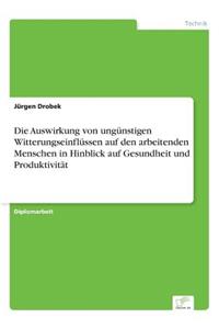Die Auswirkung von ungünstigen Witterungseinflüssen auf den arbeitenden Menschen in Hinblick auf Gesundheit und Produktivität