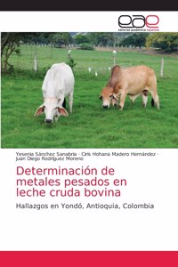 Determinación de metales pesados en leche cruda bovina