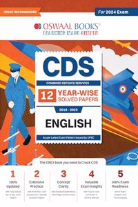 Oswaal CDS Previous Years 12 Solved Question Papers English (2018-2023) For 2024 Exam
