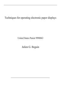 Techniques for operating electronic paper displays
