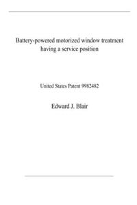 Battery-powered motorized window treatment having a service position