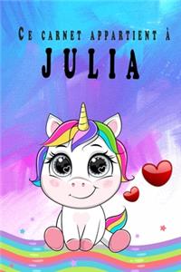 Ce carnet appartient à JULIA