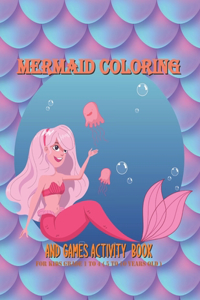 Mermaid Coloring And Games Activity Book