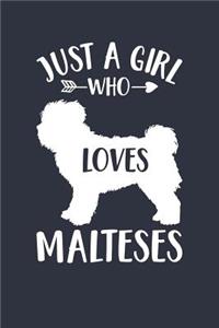 Just A Girl Who Loves Malteses Notebook - Gift for Maltese Lovers and Dog Owners - Maltese Journal
