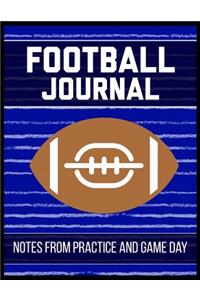 Football Journal Notes from Practice and Game Day