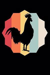 Retro vintage rooster fans and farm animals lovers composition notebook