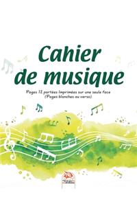 Cahier de musique 12 portées