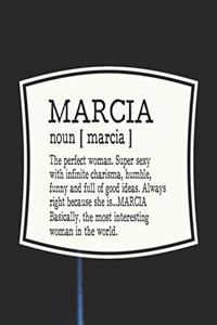 Marcia Noun [ Marcia ] the Perfect Woman Super Sexy with Infinite Charisma, Funny and Full of Good Ideas. Always Right Because She Is... Marcia