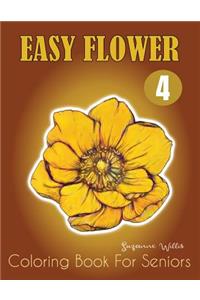 Easy Flower Coloring Book for Seniors