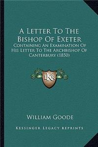 Letter to the Bishop of Exeter