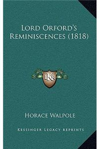 Lord Orford's Reminiscences (1818)
