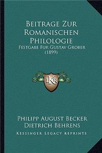 Beitrage Zur Romanischen Philologie