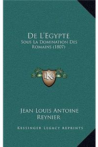 De L'Egypte