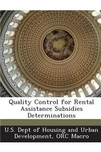 Quality Control for Rental Assistance Subsidies Determinations