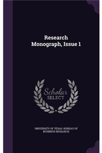 Research Monograph, Issue 1