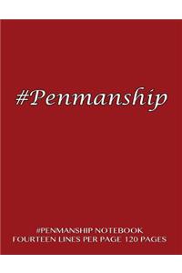 #Penmanship Notebook - fourteen lines per page, 120 pages